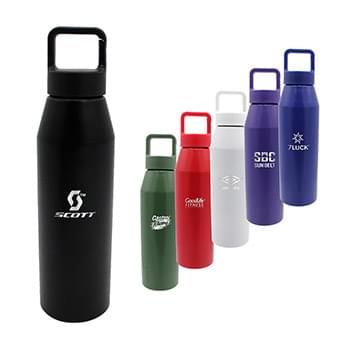 25 oz. Recycled Aluminum Bottle with Carabiner Lid, Laser Engraved, Small