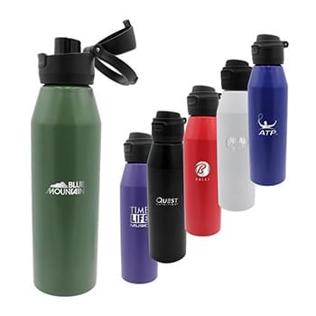25 oz. Recycled Aluminum Bottle with Chug Lid, Laser Engraved, Small