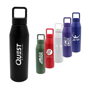25 oz. Recycled Aluminum Bottle with Carabiner Lid, Laser Engraved, Large