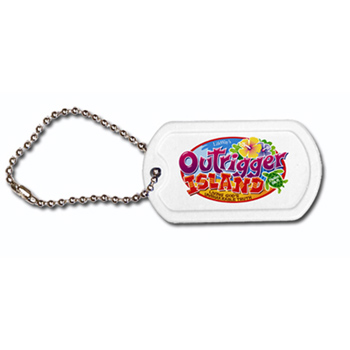 Plastic Dog Tag , 4-1/2" Ball Chain with Full Color Digital Imprinting