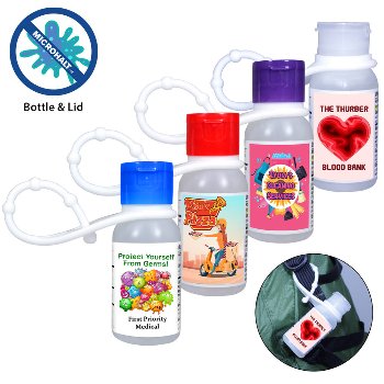 1 oz. Gel Sanitizer with lanyard , Full Color Digital