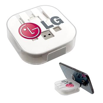 Charging Cable Case with Phone Stand, Full Color Digital