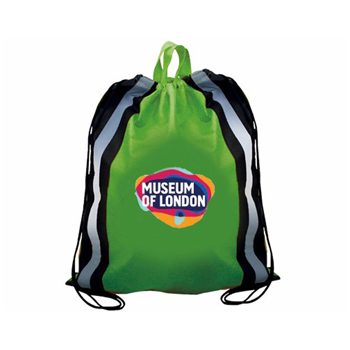 Non-Woven Reflective Drawstring Backpack, Full Color Digital