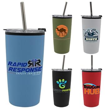 Halcyon 20 oz. Niagara Tumbler with Stainless Straw/Flip Top Lid, Full Color Digital