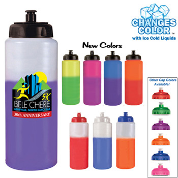 32oz. Mood Sports Bottle With Push'nPull Cap, Full Color Digital