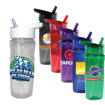 18 oz. Poly-Saver PET Bottle with Straw Cap, Full Color Digital