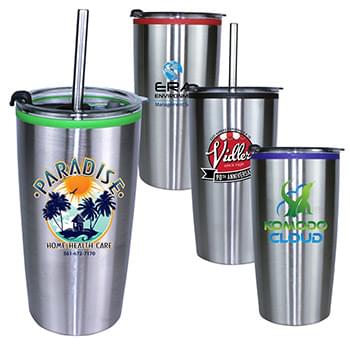 20 oz. Niagara Tumbler with Stainless Straw/Flip Top Lid, Full Color Digital