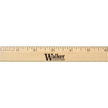 6" Clear Lacquer  Beveled Wood Ruler
