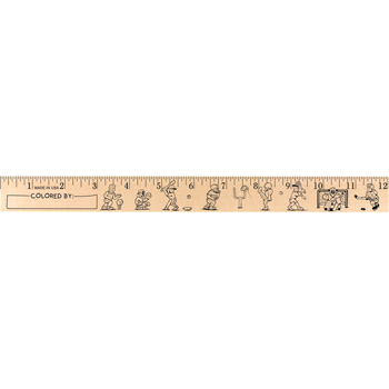 Kids Playing Sports "U" Color Rulers - Natural wood finish