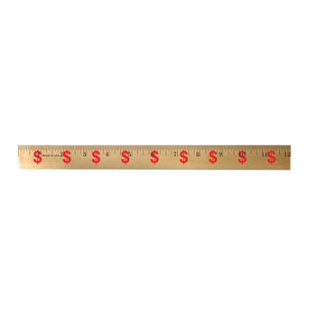 Dollar Sign/Financial Background Rulers - Clear Lacquer Finish