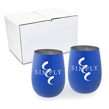 12 oz. Recycled Stainless Wine Glass - Gift Set